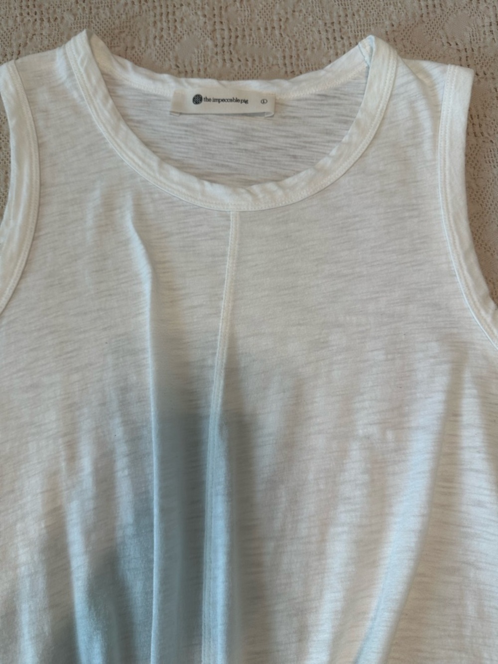 The Impeccable Pig White Tie-Front Tank - Picture 14 of 15